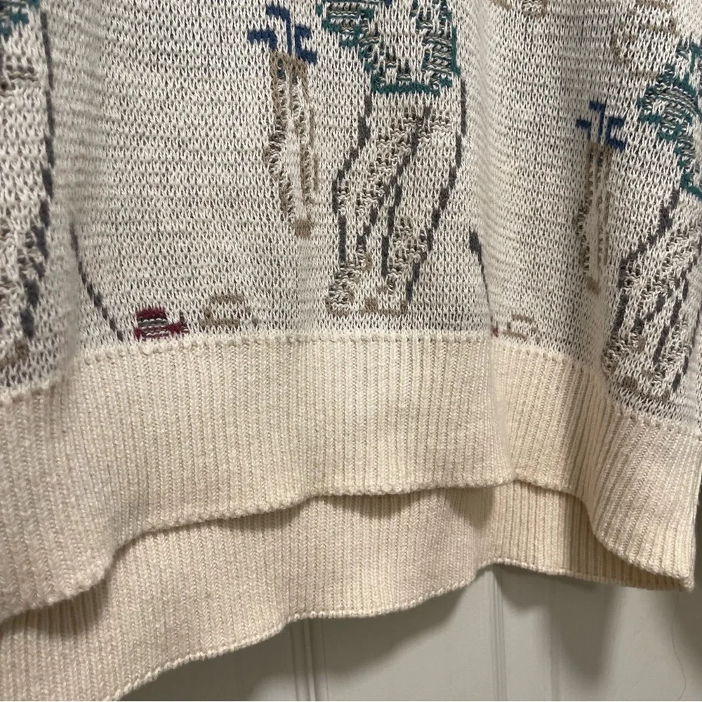 Vintage Alan Stuart Men’s Golf Golfer Graphic Knit Sweater Made In USA Size XL